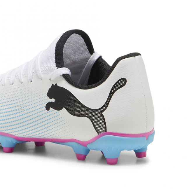 Puma FUTURE 7 PLAY FG/AG JR Fussballschuh - white poison pink