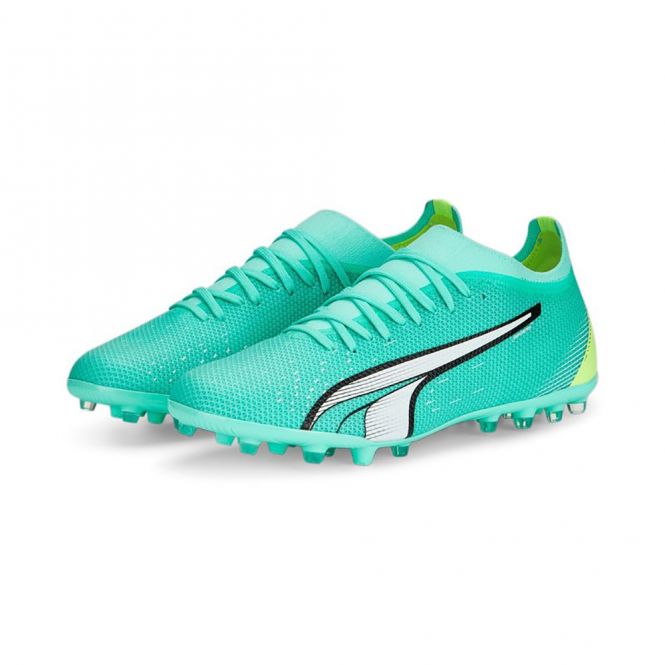 Puma ULTRA MATCH MG Kunstrasenschuh - peppermint white yellow