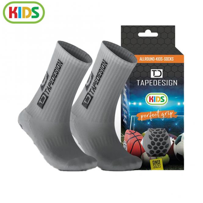 TAPEDESIGN Allround Classic Grip Kinder Fussballsocken - light grey