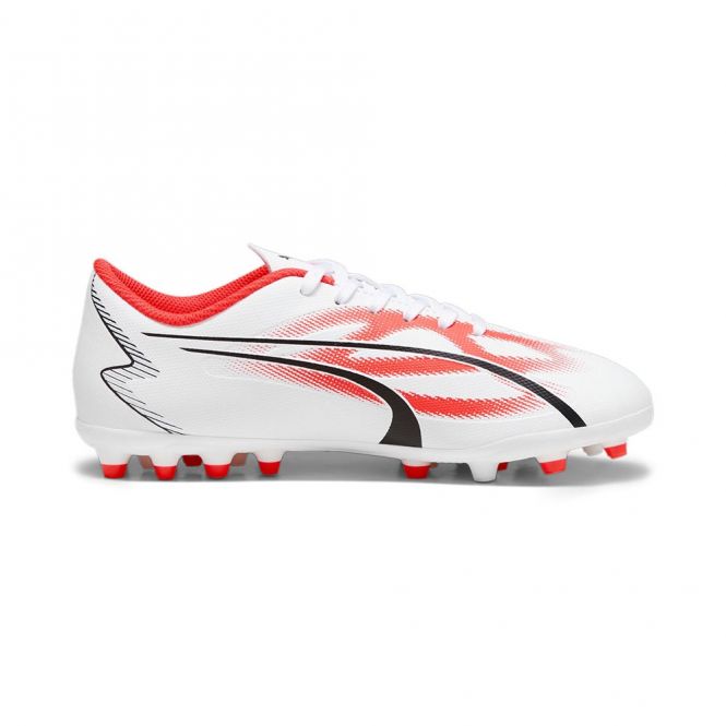 Puma ULTRA PLAY JR MG Rasen + Kunstrasenschuh - white black fire red