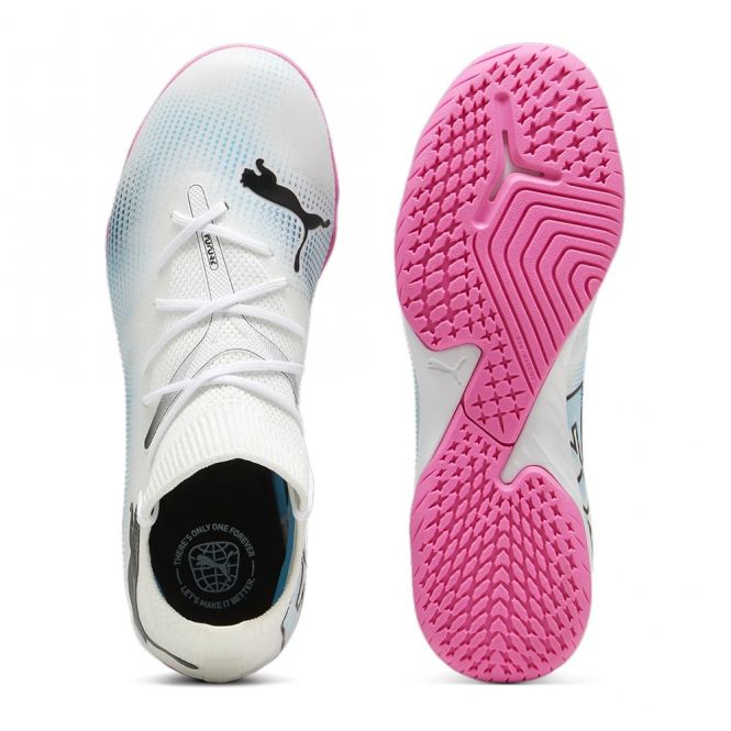 Puma FUTURE 7 MATCH IT + Mid JR Hallenschuh - white poison pink