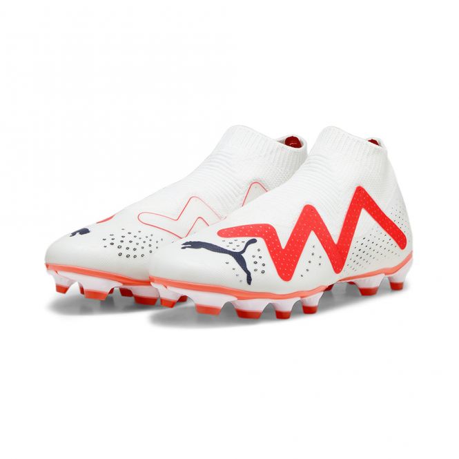 Puma FUTURE MATCH+ LL FG/AG Fussballschuh - white black fire red