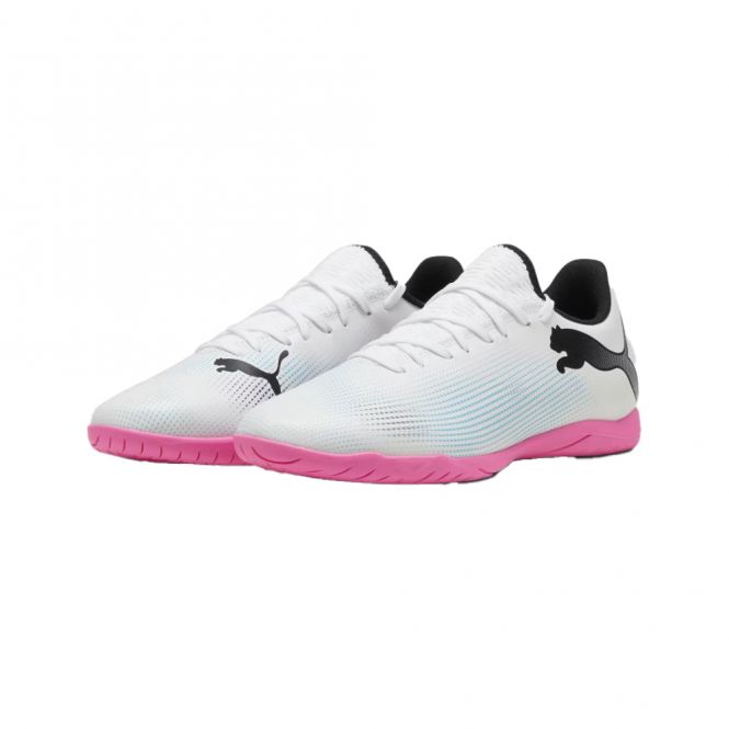 Puma FUTURE 7 PLAY IT Hallenschuh - white poison pink