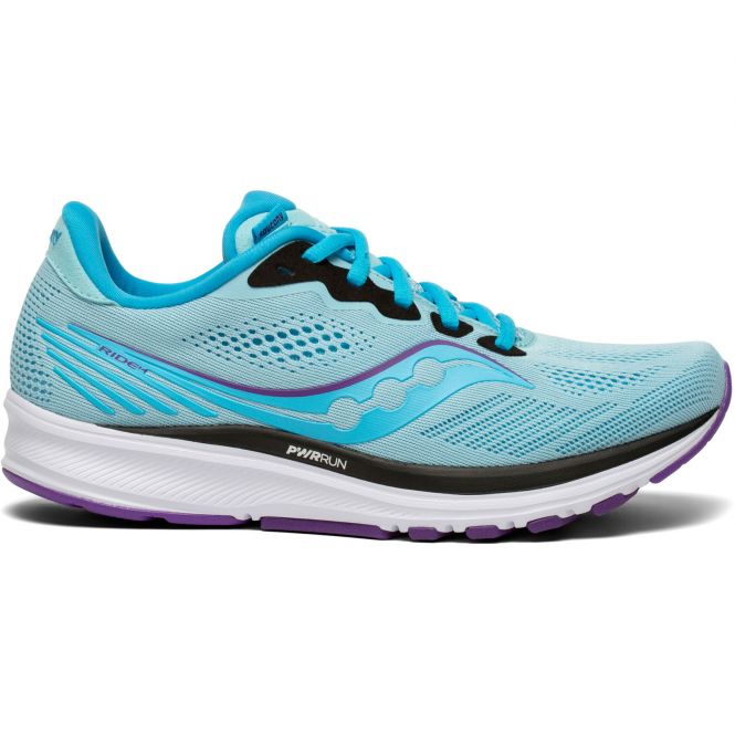 saucony Ride 14 Damen Laufschuh - hellblau, lila