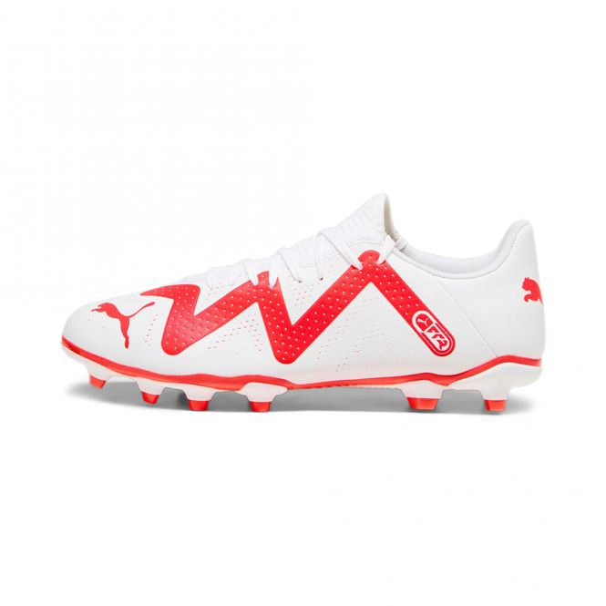 Puma FUTURE PLAY FG/AG Fussballschuh - white black fire red