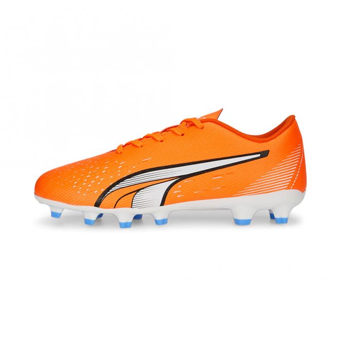 Puma ULTRA PLAY FG/AG JR Fussballschuh - ultra orange white blue glimmer