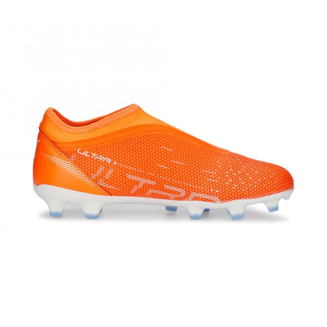 Puma ULTRA MATCH LL FG/AG JR Fussballschuh - ultra orange white blue glimmer