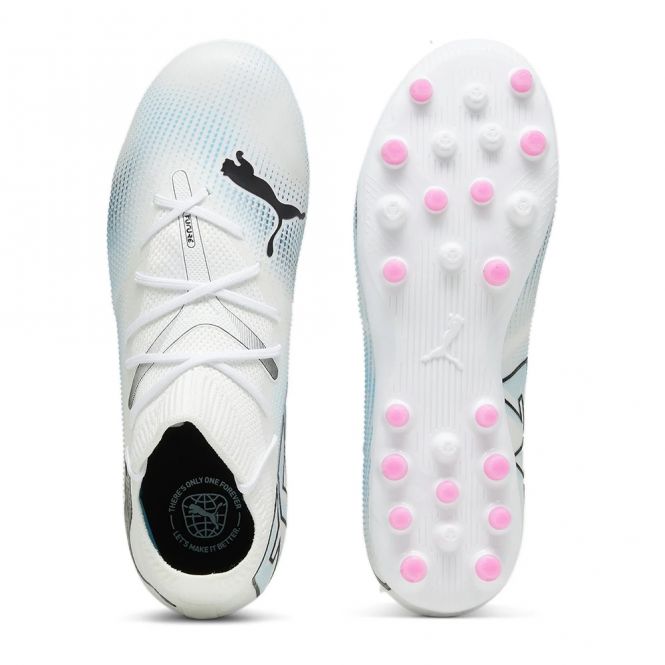 Puma FUTURE 7 MATCH MG JR Rasen + Kunstrasenschuh - white poison pink