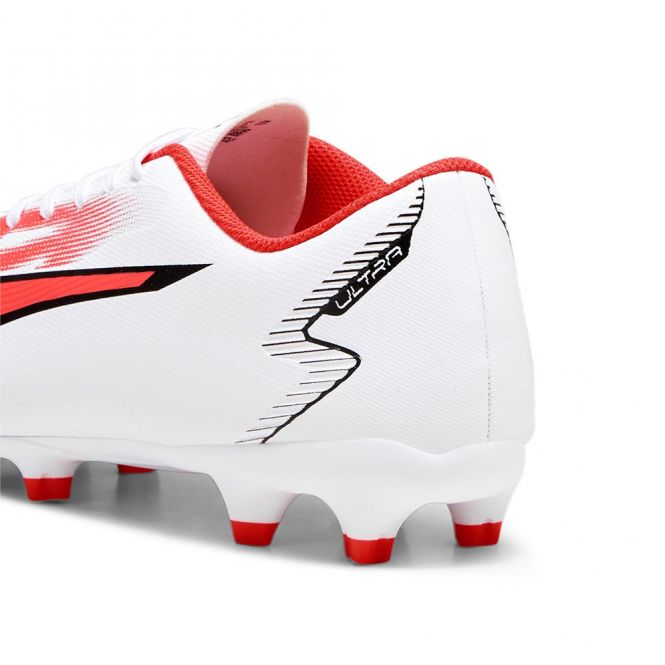 Puma ULTRA PLAY FG/AG Fussballschuh - white black fire red