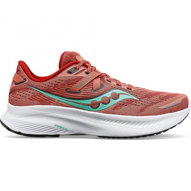 saucony Guide 16 Damen Stabilitäts- Laufschuh - soot/spring