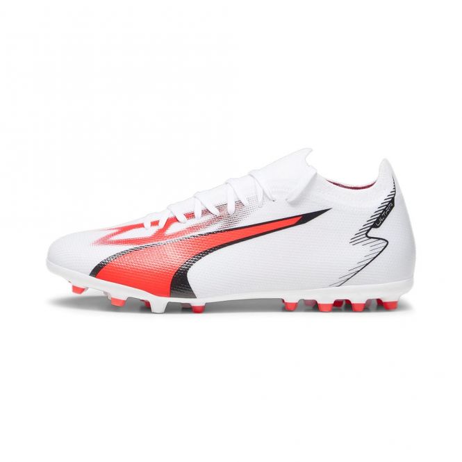 Puma ULTRA MATCH MG Rasen + Kunstrasenschuh - white black fire red