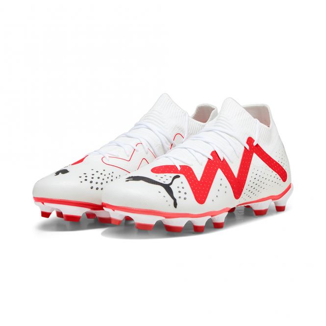 Puma FUTURE MATCH FG/AG Fussballschuh - white black fire red