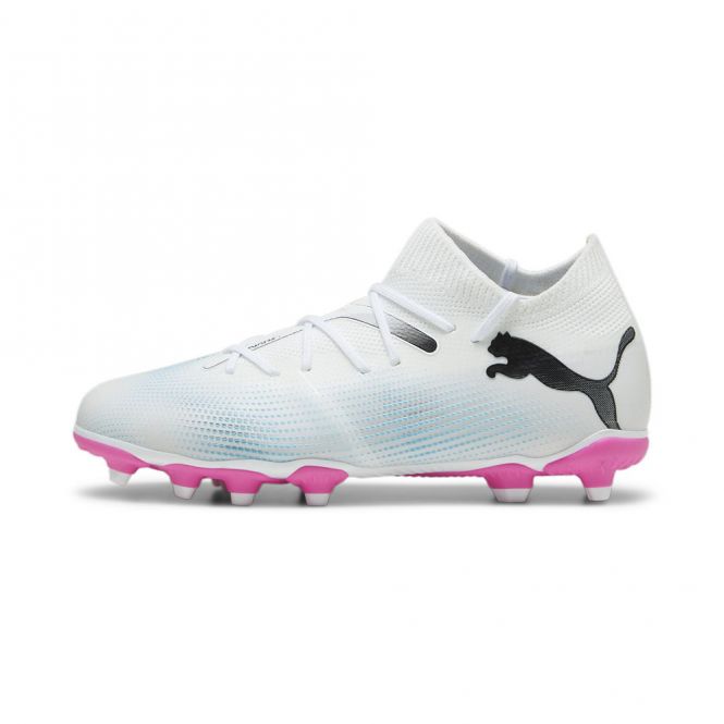 Puma FUTURE 7 MATCH FG/AG JR Fussballschuh - white poison pink