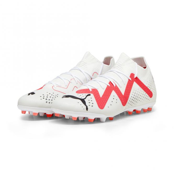 Puma FUTURE MATCH MG Rasen + Kunstrasenschuh - white black fire red