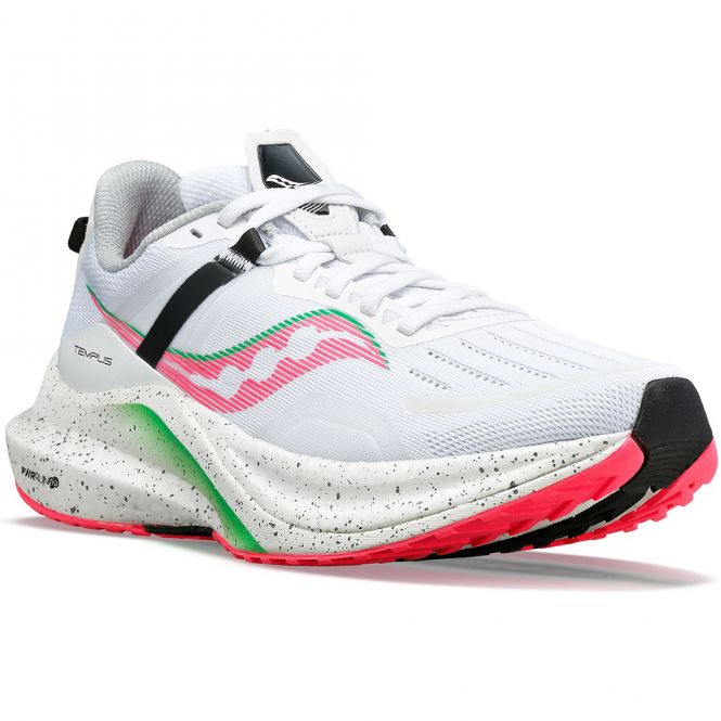 saucony Tempus Damen Stabilität Laufschuh - weiss/pink