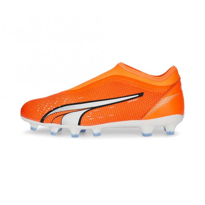 Puma ULTRA MATCH LL FG/AG JR Fussballschuh - ultra orange white blue glimmer