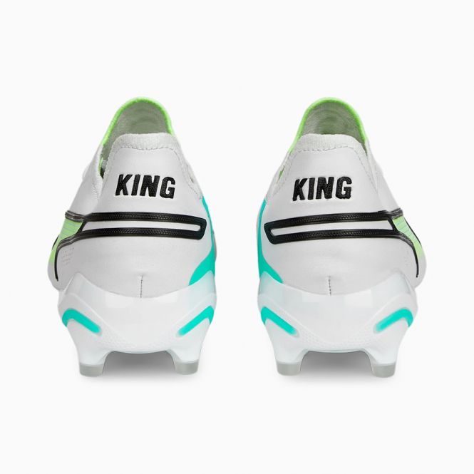 Puma KING ULTIMATE FG Fussballschuh - weiss neongelb türkis