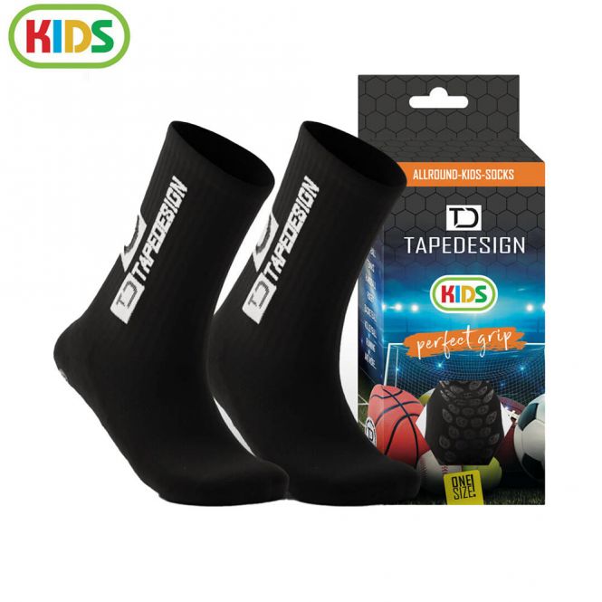 TAPEDESIGN Allround Classic Grip Kinder Fussballsocken - black