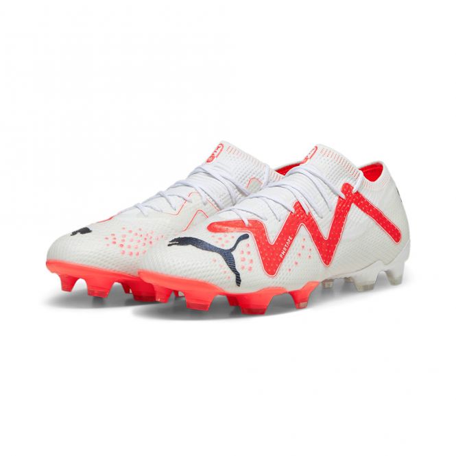 Puma FUTURE ULTIMATE Low FG/AG Fussballschuh - white black fire red