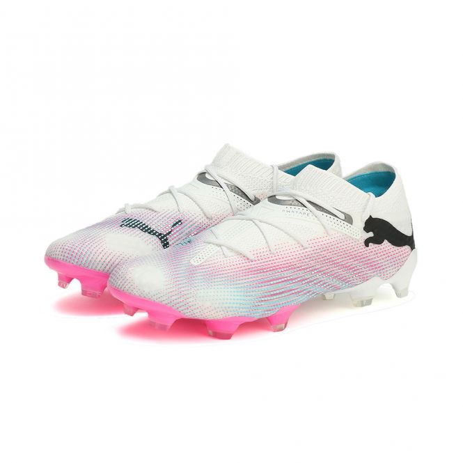 Puma FUTURE 7 ULTIMATE Low FG/AG Fussballschuh - white poison pink