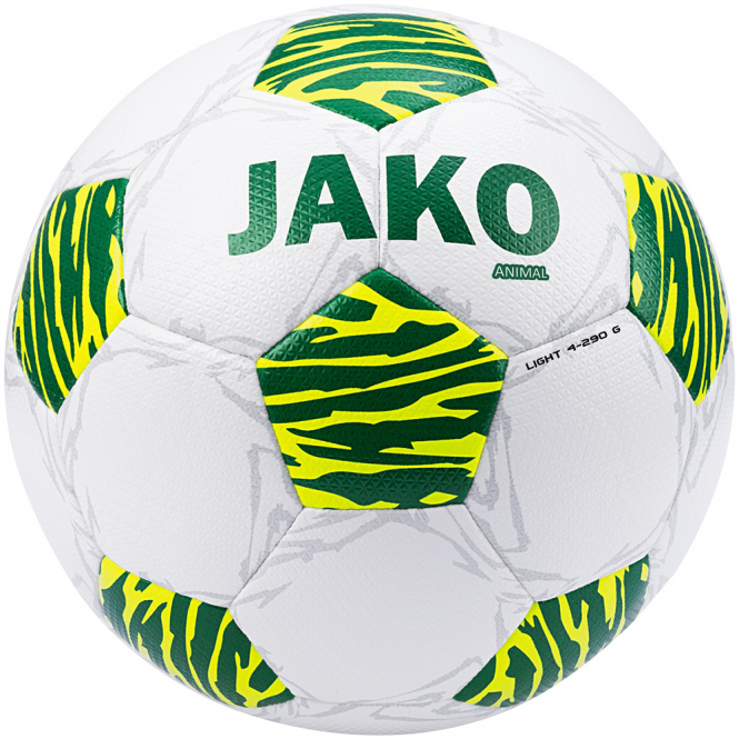 JAKO Lightball Animal Fussball - Grösse 4, 290g weiss/grün