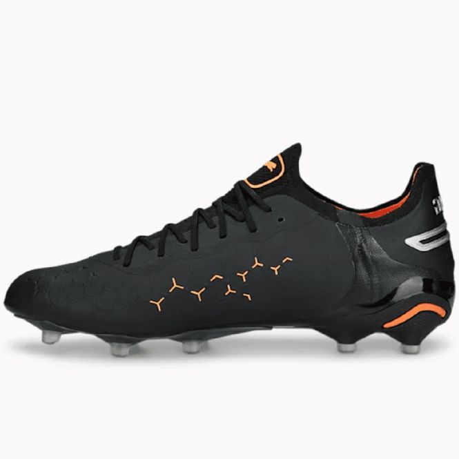 Puma KING ULTIMATE FG Fussballschuh - schwarz silber orange