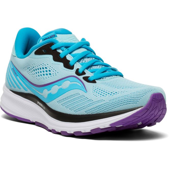 saucony Ride 14 Damen Laufschuh - hellblau, lila