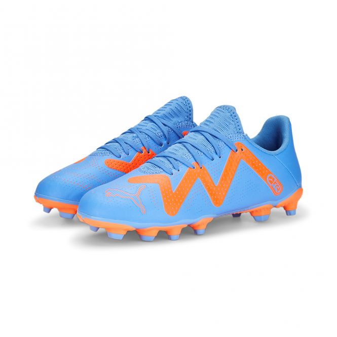 Puma FUTURE PLAY FG/AG JR Fussballschuh - Blue Glimmer White Ultra Orange