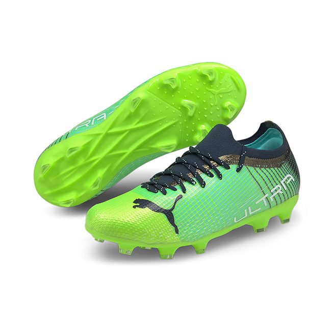 Puma ULTRA 2.3 FG/AG Jr. Fussballschuh - Green Glare Elektro Aqua Spellbound