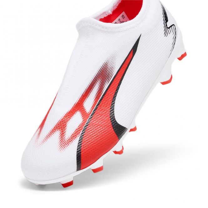 Puma ULTRA MATCH LL FG/AG JR Fussballschuh - white black fire red