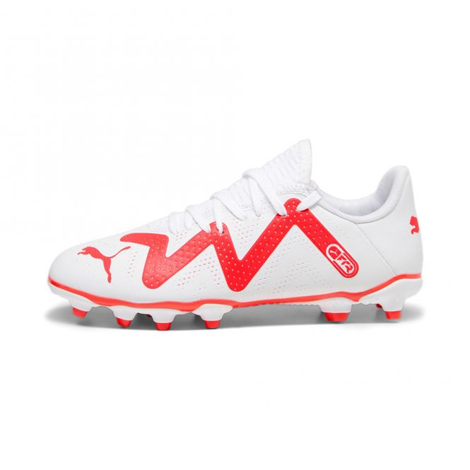 Puma FUTURE PLAY FG/AG JR Fussballschuh - white black fire red