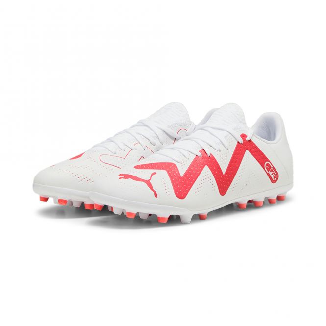 Puma FUTURE PLAY MG Rasen + Kunstrasenschuh - white black fire red