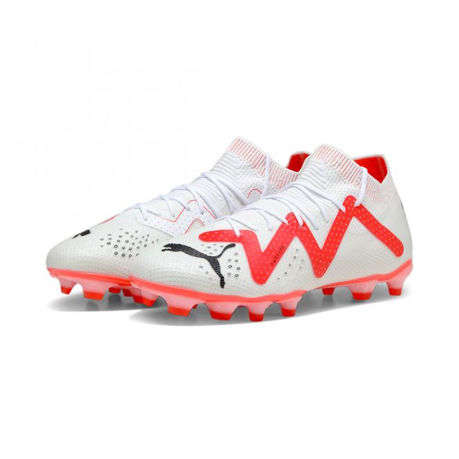 Puma FUTURE PRO FG/AG Fussballschuh - white black fire red