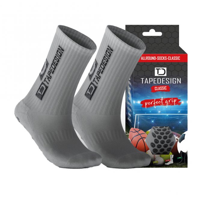 TAPEDESIGN Allround Classic Grip Fussballsocken - light grey