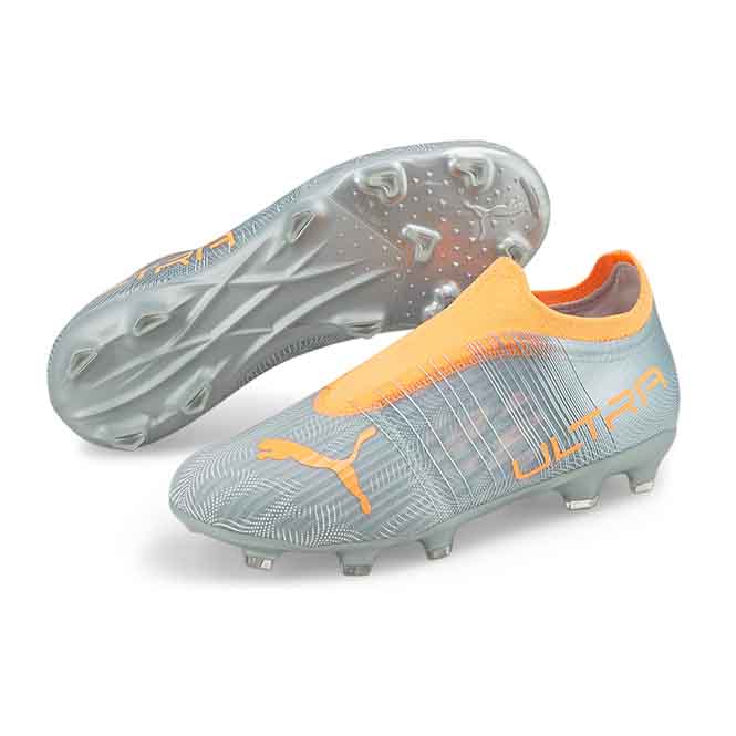 Puma ULTRA 3.4 FG/AG Jr. Fussballschuh - diamond silver neon citrus