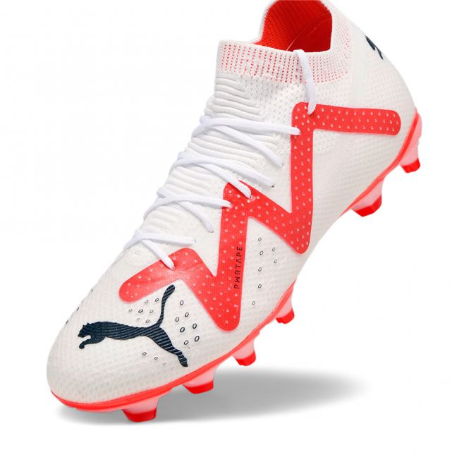 Puma FUTURE PRO FG/AG Fussballschuh - white black fire red