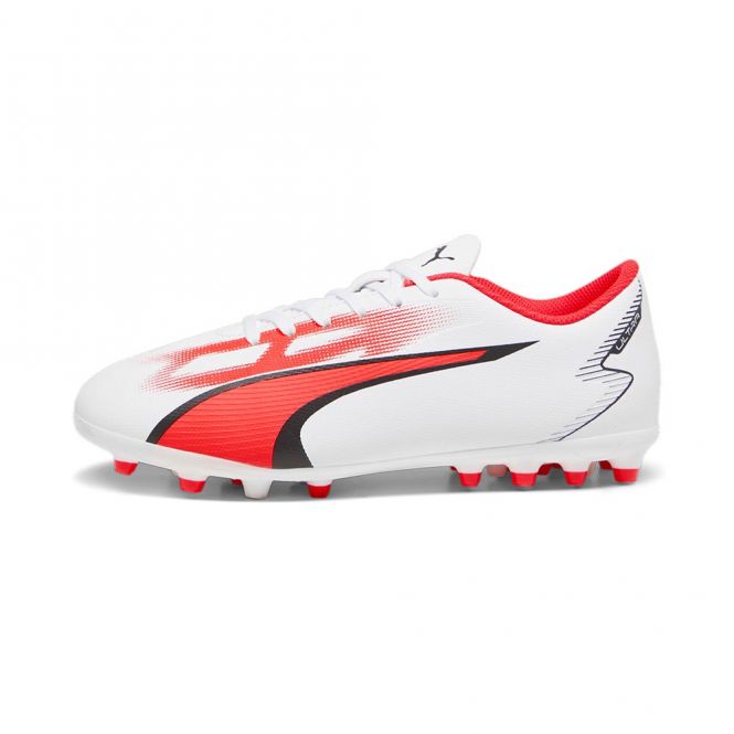 Puma ULTRA PLAY JR MG Rasen + Kunstrasenschuh - white black fire red