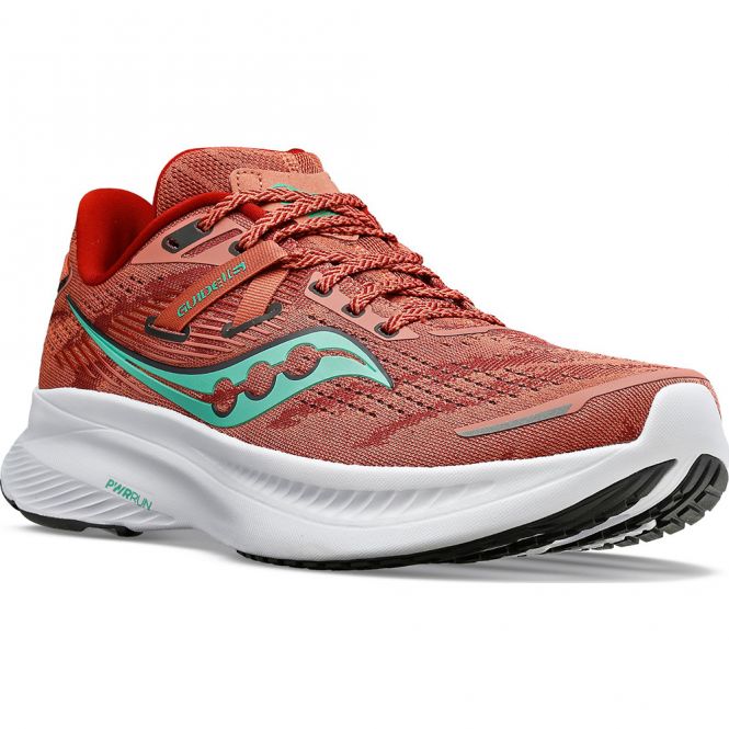 saucony Guide 16 Damen Stabilitäts- Laufschuh - soot/spring