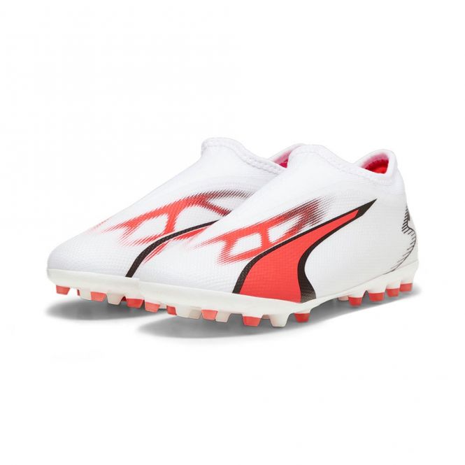 Puma ULTRA MATCH LL MG JR Rasen + Kunstrasenschuh - white black fire red