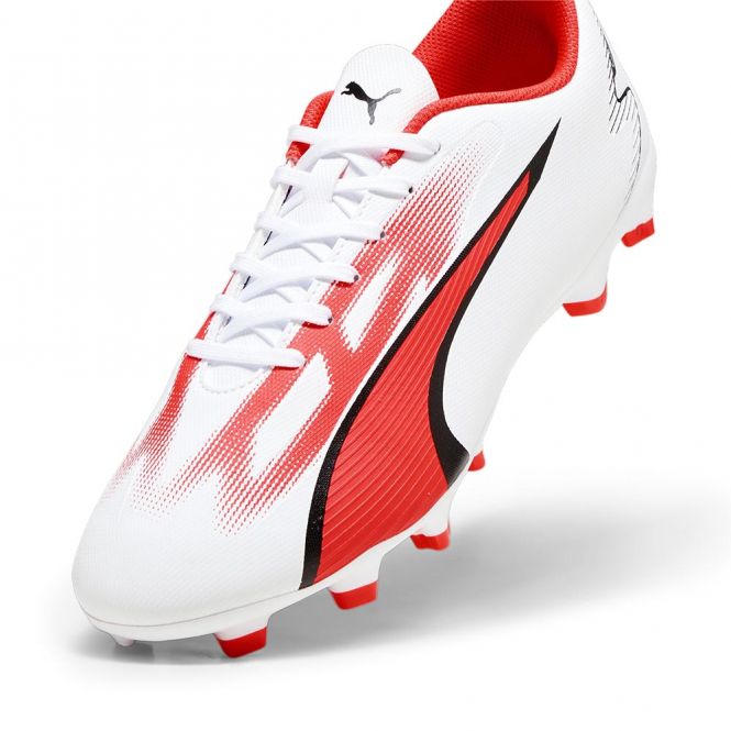 Puma ULTRA PLAY FG/AG Fussballschuh - white black fire red