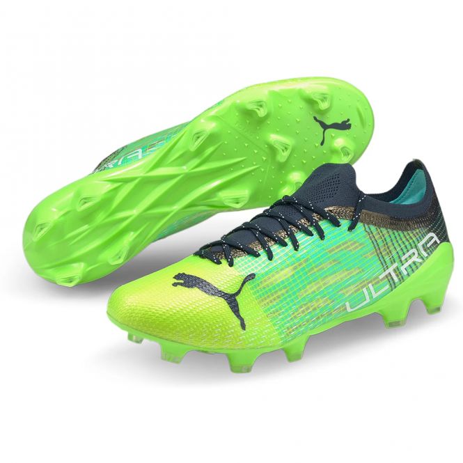 Puma ULTRA 1.3 FG/AG Fussballschuh - GREEN GLARE-ELEKTRO AQUA-SPELL