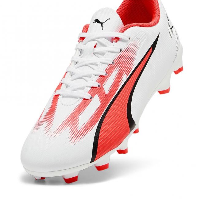 Puma ULTRA PLAY FG/AG JR Fussballschuh - white black fire red