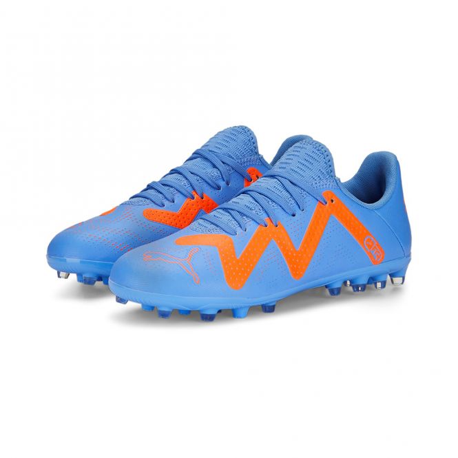 Puma FUTURE PLAY MG JR Rasen + Kunstrasenschuh - blue glimmer white ultra orange