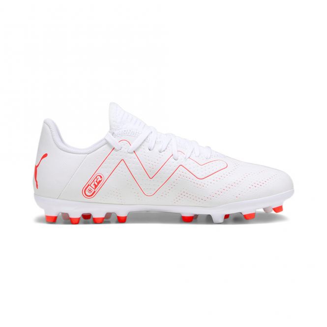 Puma FUTURE PLAY MG JR Rasen + Kunstrasenschuh - white black fire red