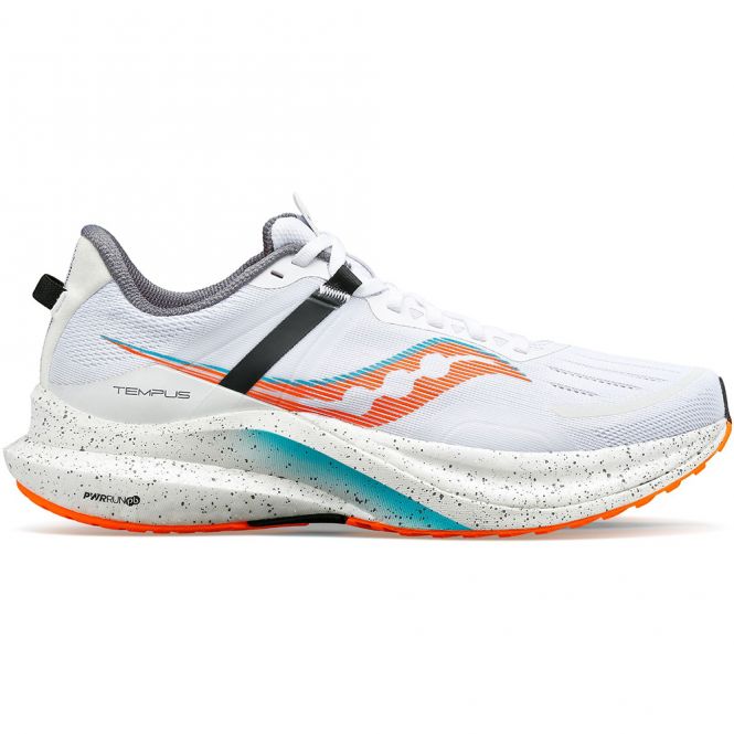 saucony Tempus Herren Stabilität Laufschuh - White/Viziorange