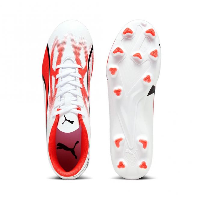 Puma ULTRA PLAY FG/AG Fussballschuh - white black fire red