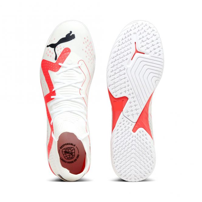 Puma FUTURE MATCH IT Hallenschuh - white black fire red