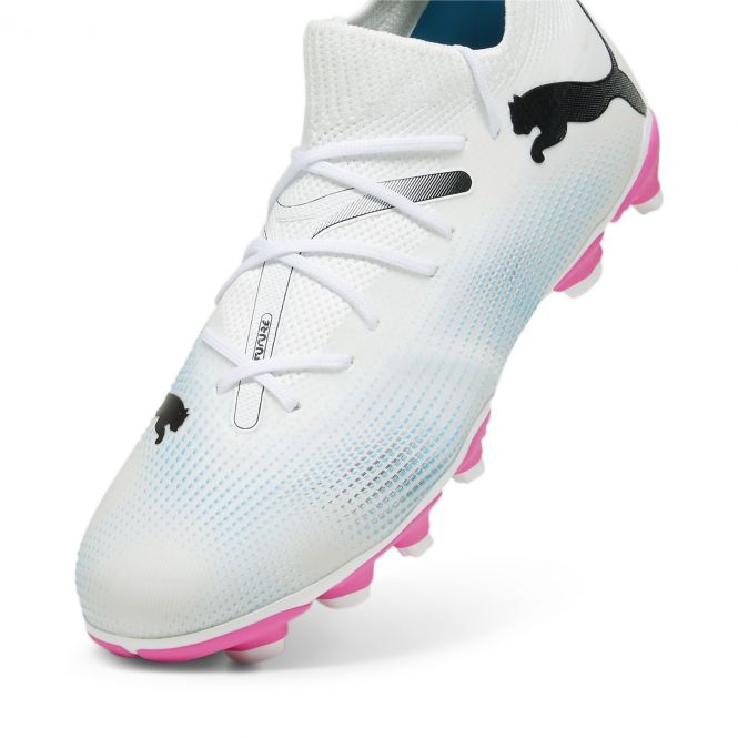 Puma FUTURE 7 MATCH FG/AG JR Fussballschuh - white poison pink