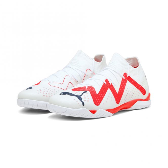 Puma FUTURE MATCH IT Hallenschuh - white black fire red