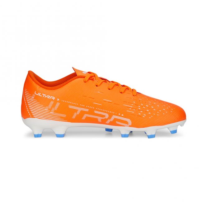 Puma ULTRA PLAY FG/AG JR Fussballschuh - ultra orange white blue glimmer